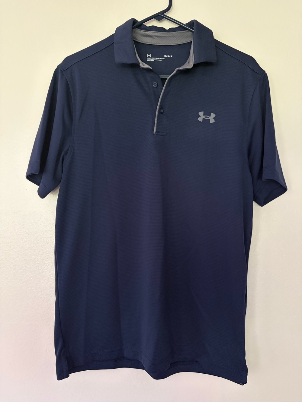 Under Armour Navy Polo with Gray Logo Trim